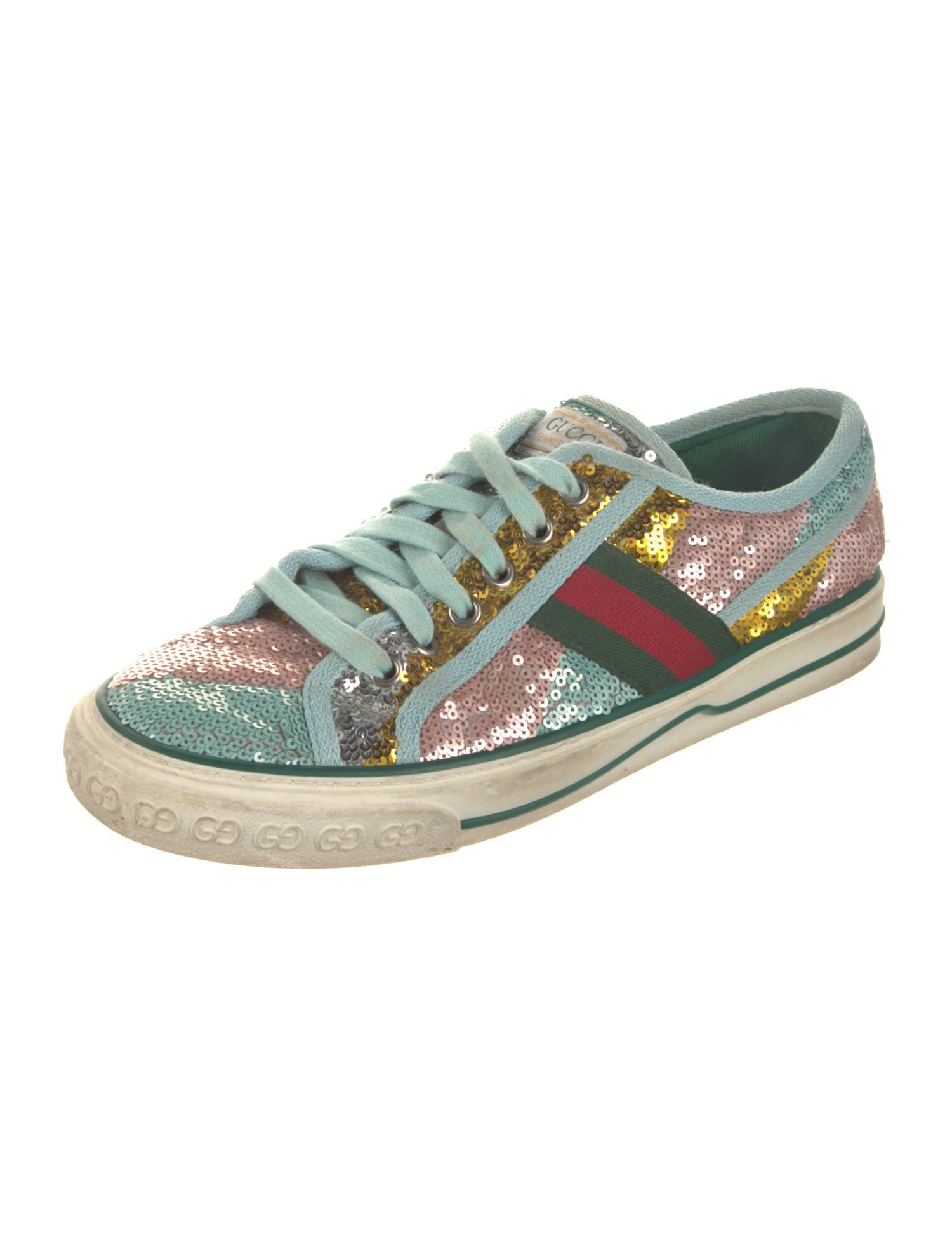 Gucci Web Accent Sequins Sneakers