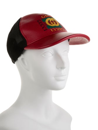 Gucci Logo Print Leather Trucker Hat