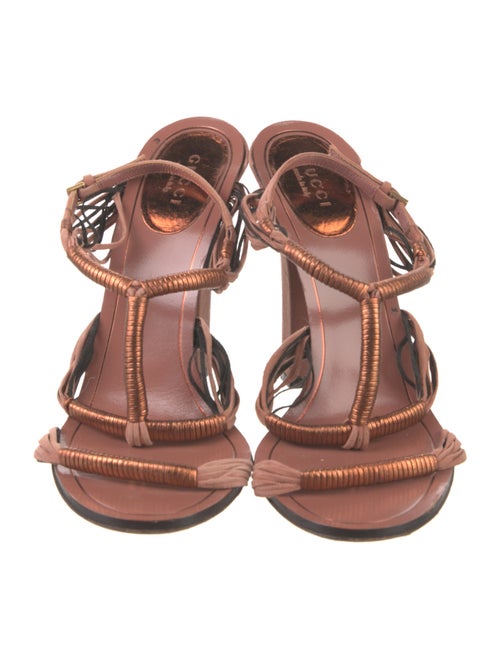 Gucci Leather Leather Trim Embellishment Sandals