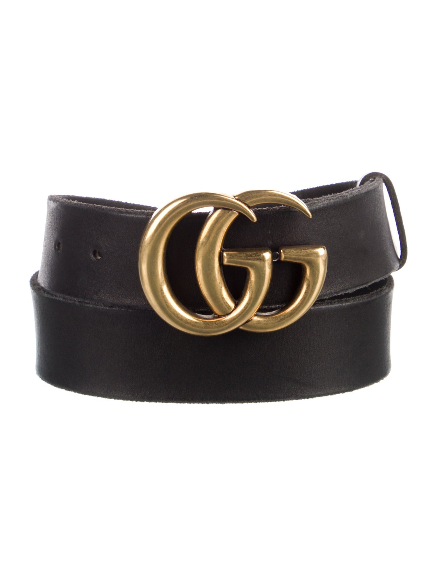 Gucci Double G Logo Leather Belt