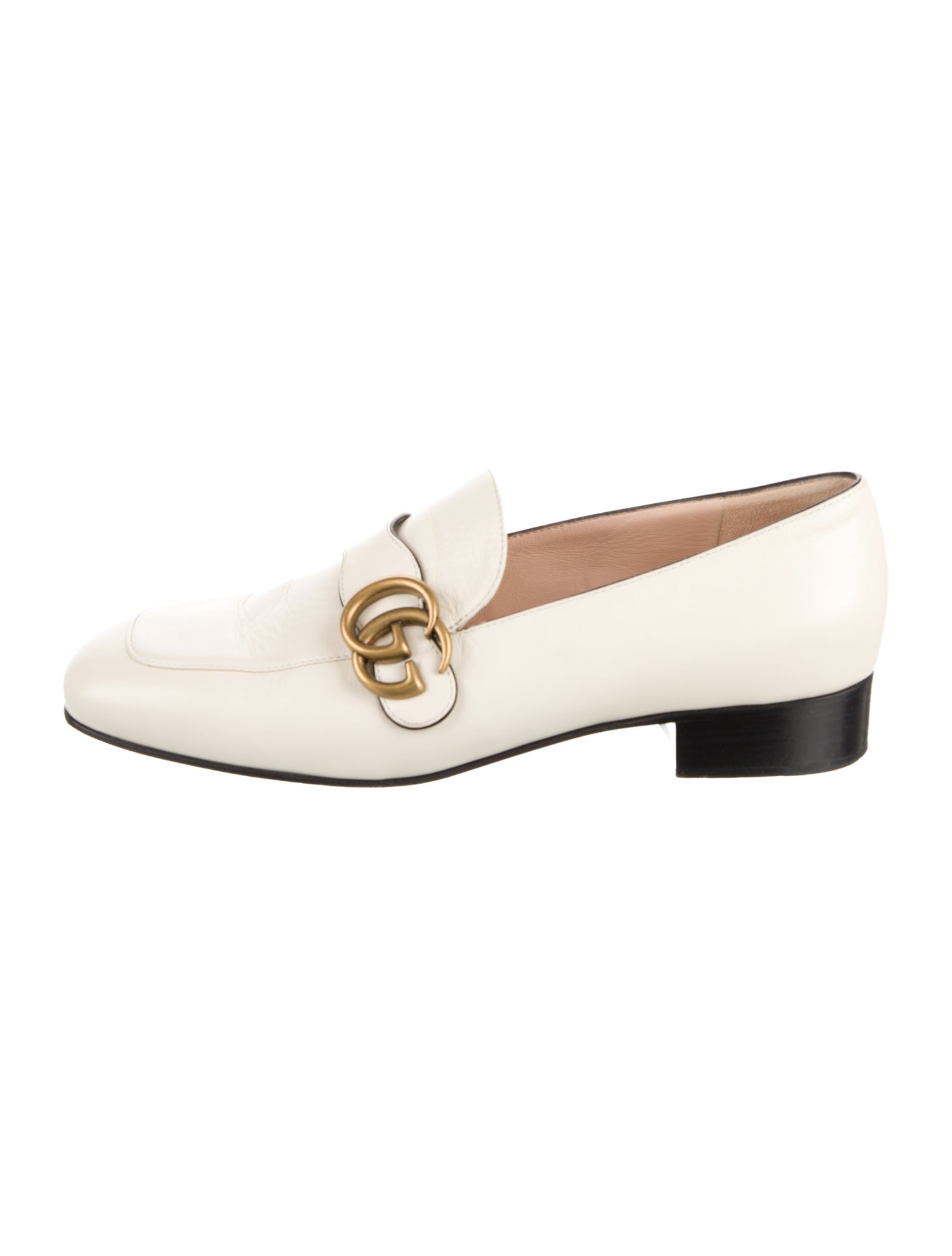 Gucci Double G Logo Leather Loafers