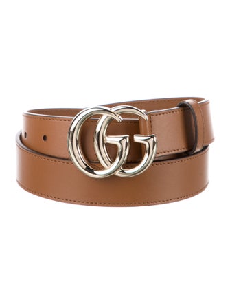 Gucci Double G Logo Leather Belt