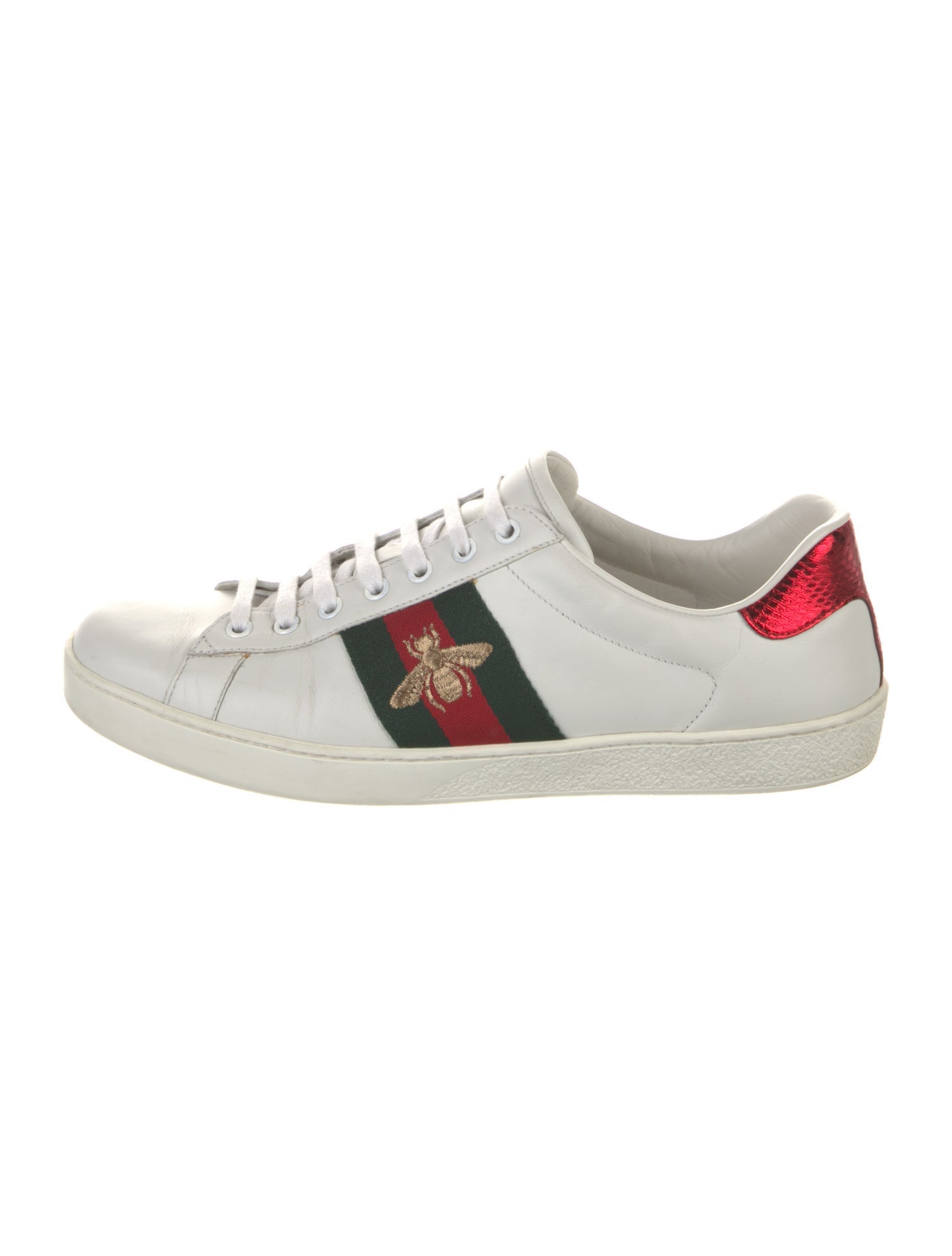 Gucci Web Accent Leather Sneakers