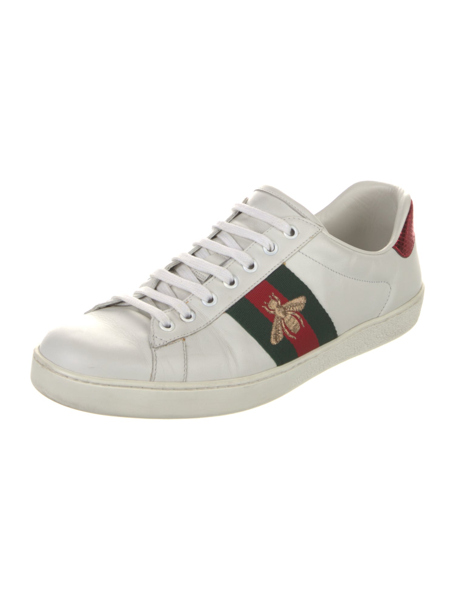 Gucci Web Accent Leather Sneakers