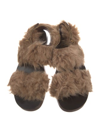 Gucci Fur Fur Trim Sandals