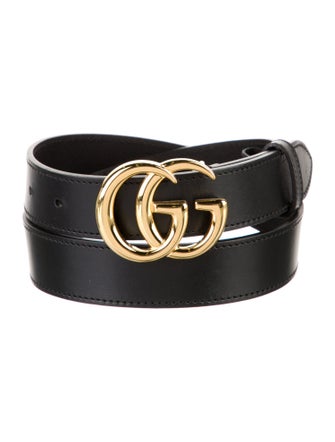 Gucci Double G Logo Leather Belt