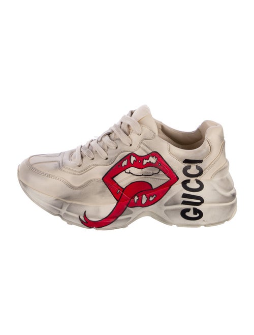Gucci Leather Graphic Print Chunky Sneakers