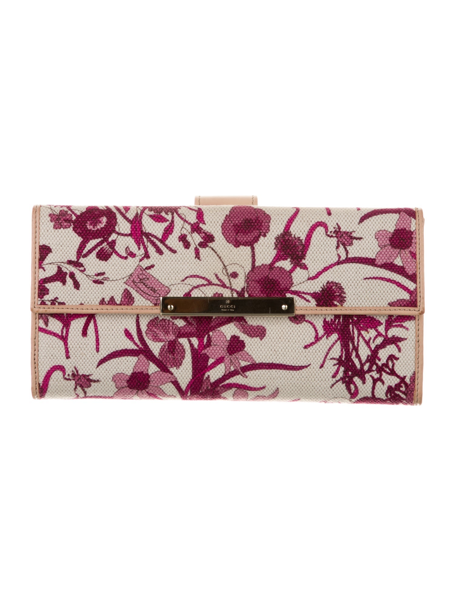 Gucci Canvas Floral Print Wristlet