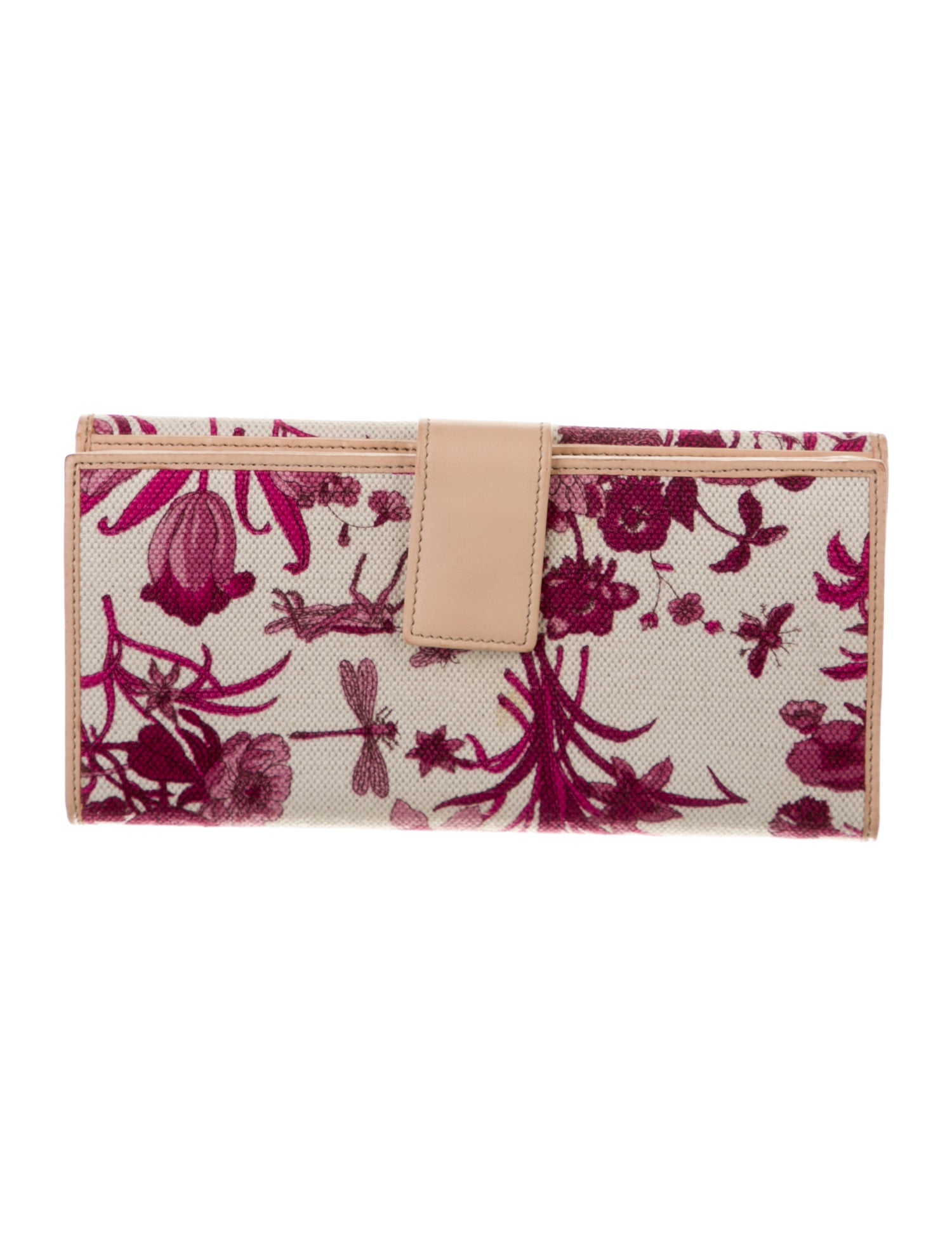 Gucci Canvas Floral Print Wristlet