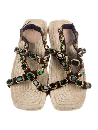 Gucci Bee Accent Jute Espadrilles