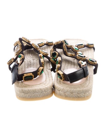 Gucci Bee Accent Jute Espadrilles