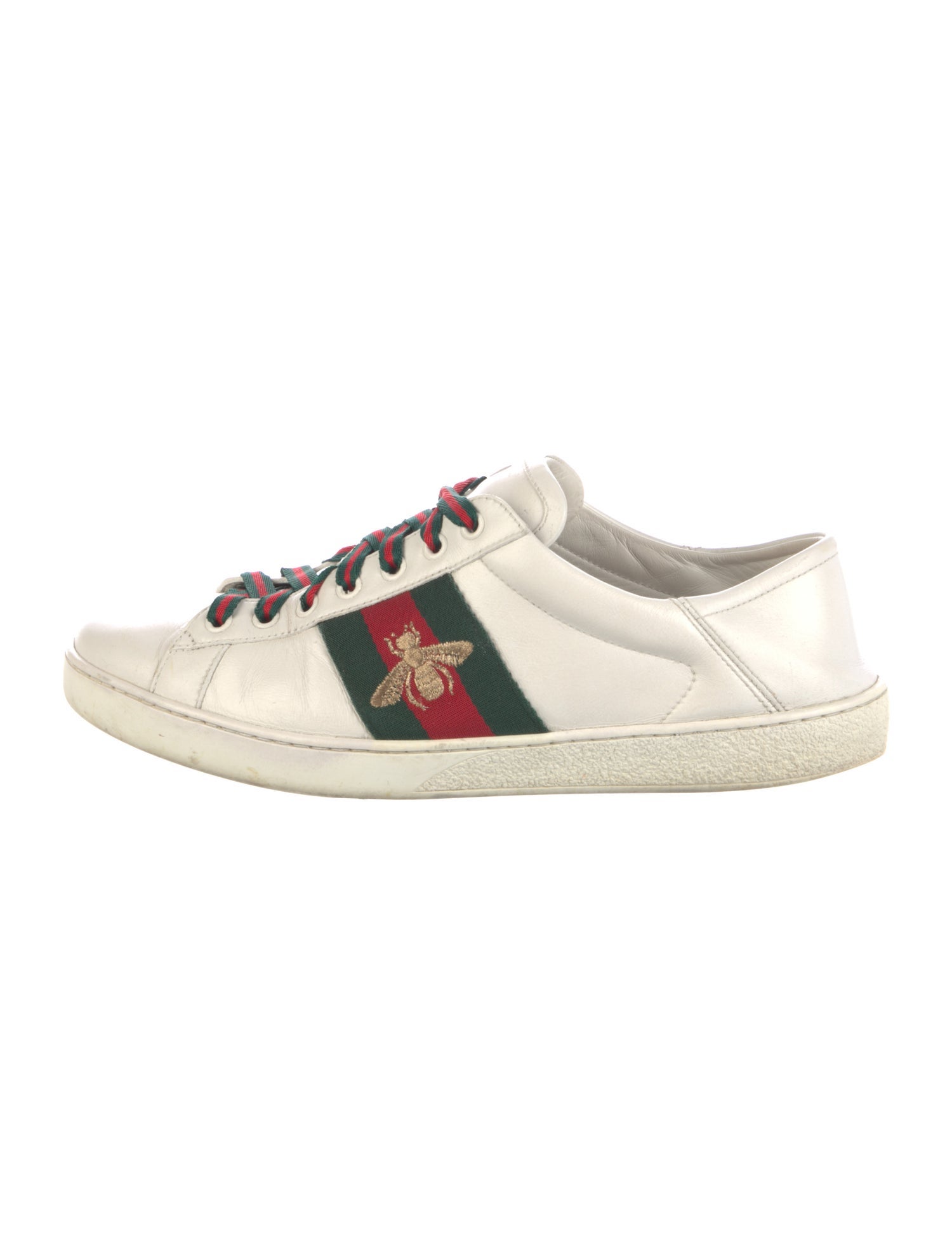 Gucci Web Accent Leather Sneakers