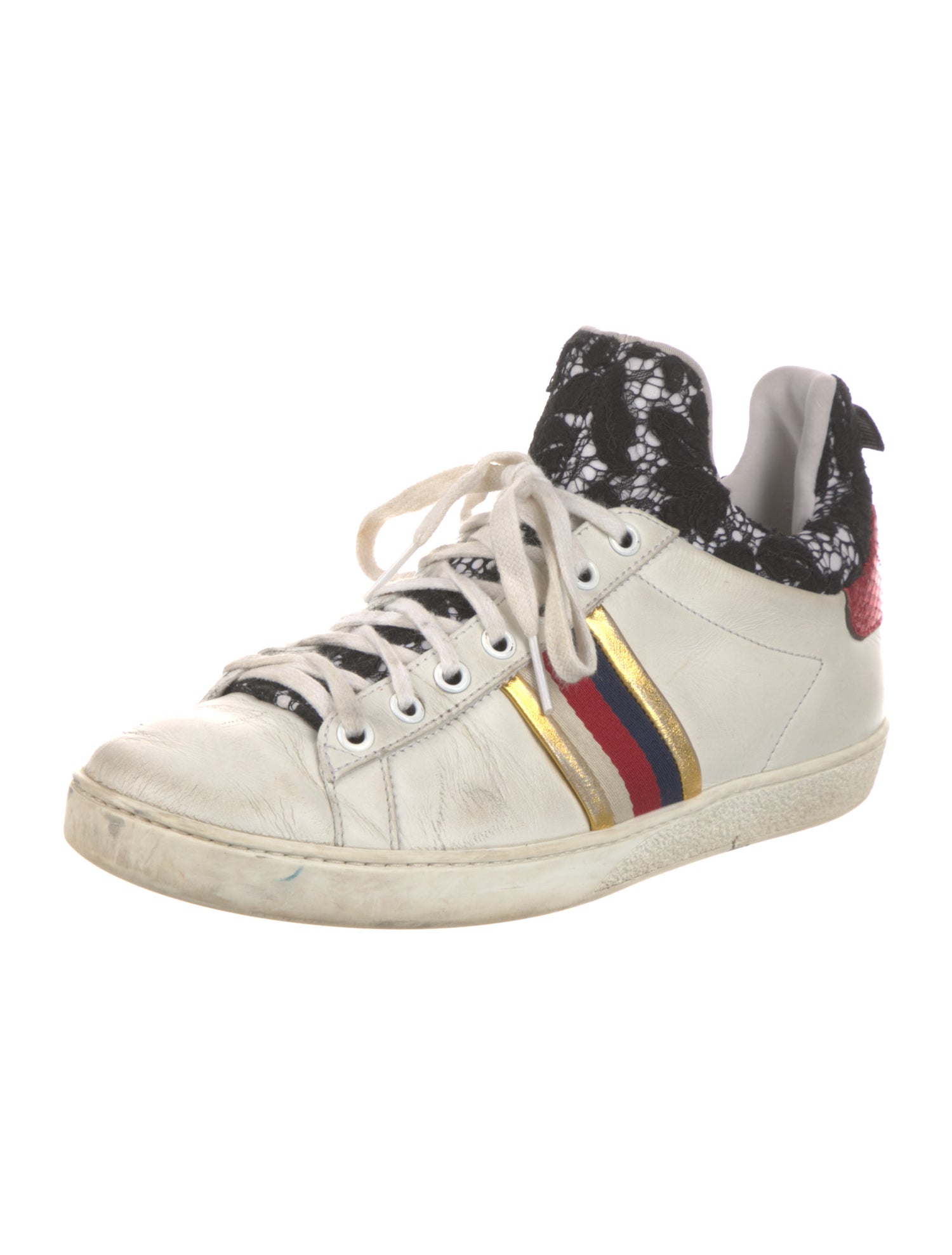 Gucci Sylvie Web Accent Leather Sneakers