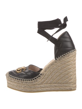 Gucci Quilted Pattern Leather Espadrilles