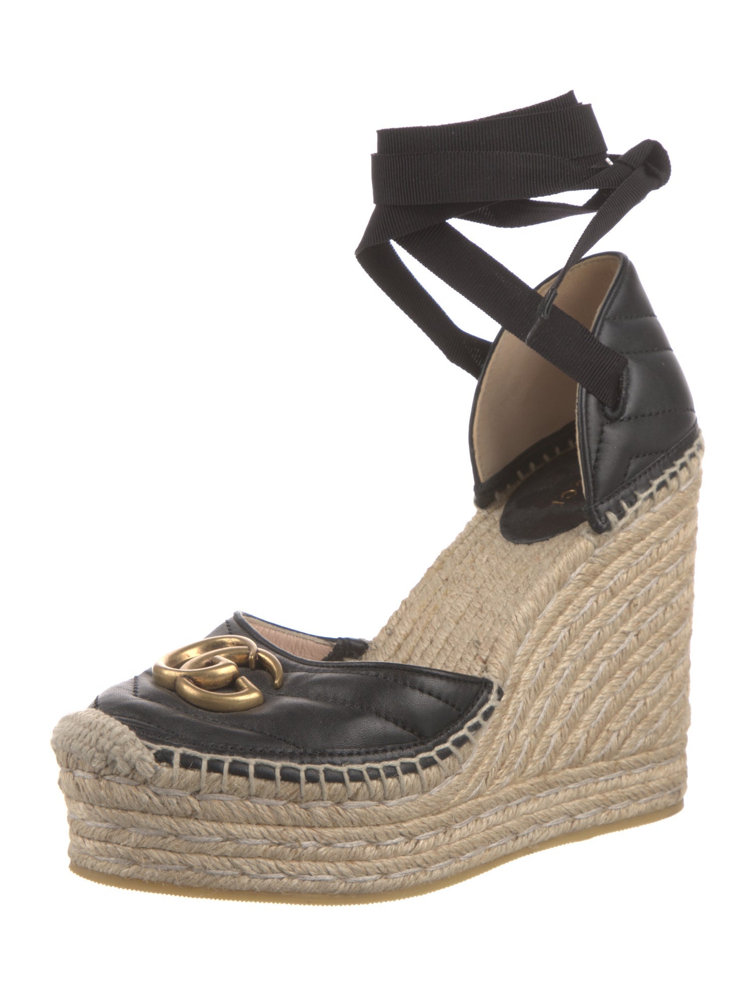 Gucci Quilted Pattern Leather Espadrilles