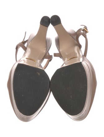 Gucci Leather Cutout Accent T-Strap Pumps