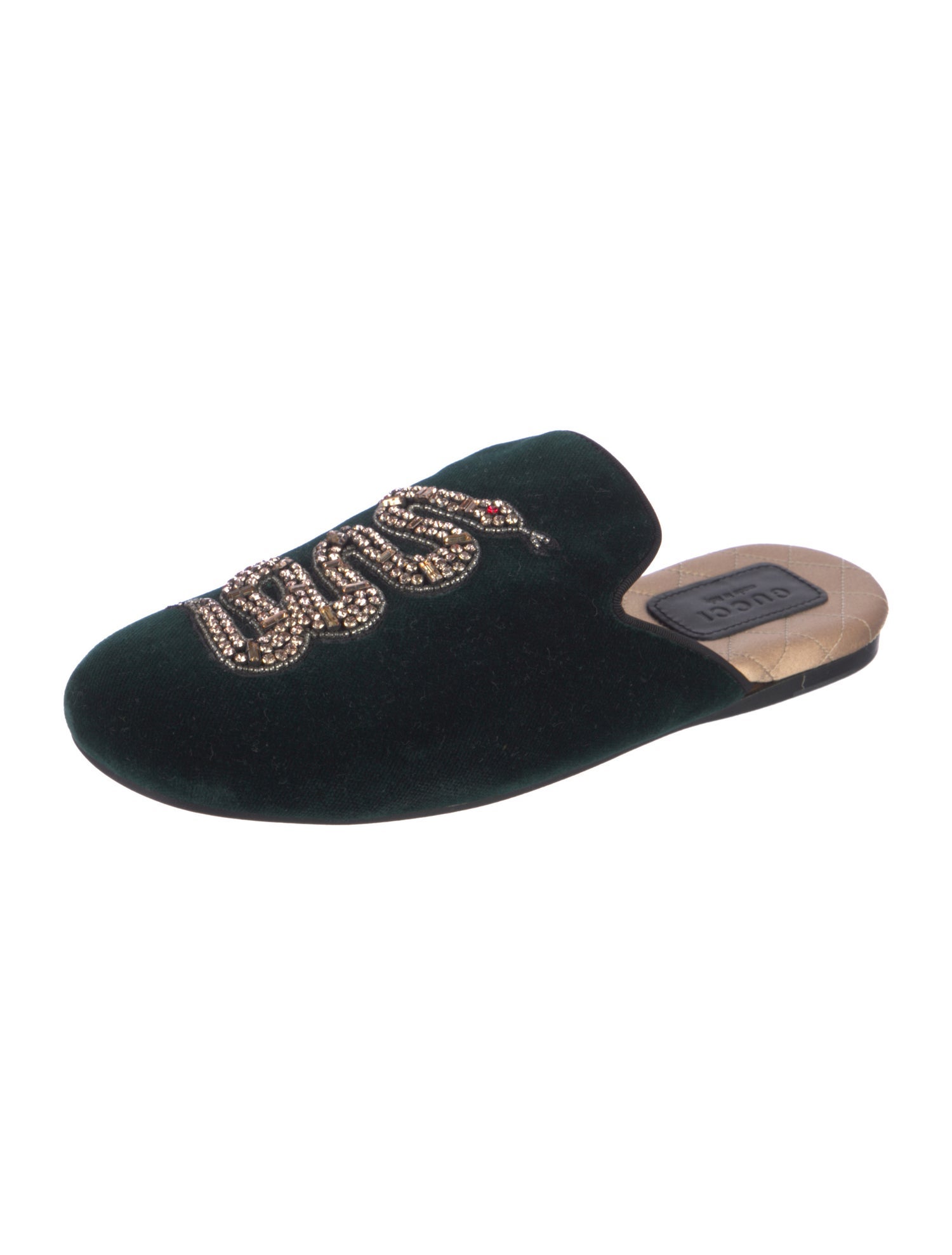 Gucci Kingsnake Velvet Mules