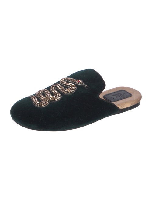 Gucci Kingsnake Velvet Mules