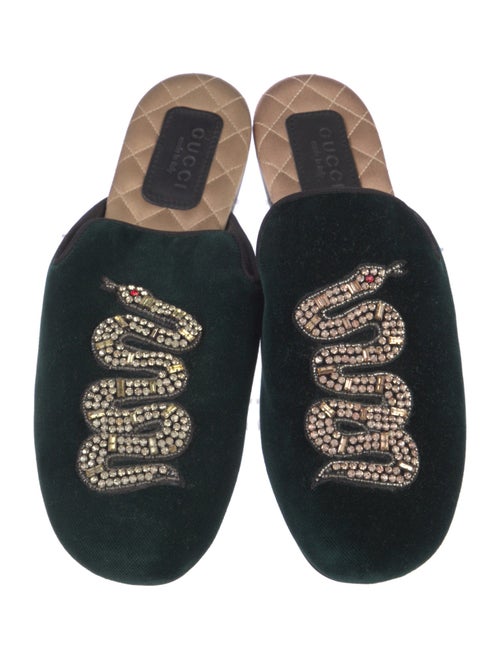 Gucci Kingsnake Velvet Mules