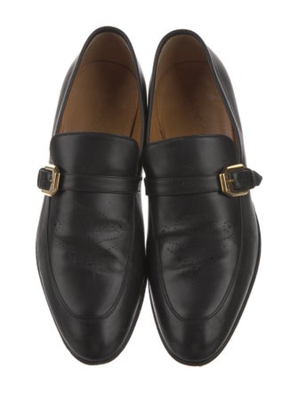 Gucci Web Accent Leather Dress Loafers