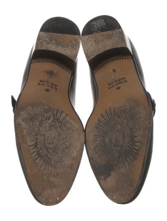 Gucci Web Accent Leather Dress Loafers