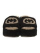 Gucci Interlocking G Logo Shearling Slides