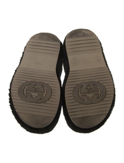 Gucci Interlocking G Logo Shearling Slides