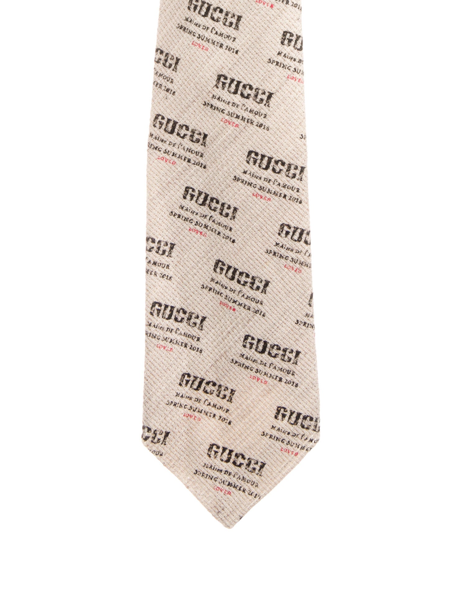 Gucci Pattern Print Cotton Blend Tie