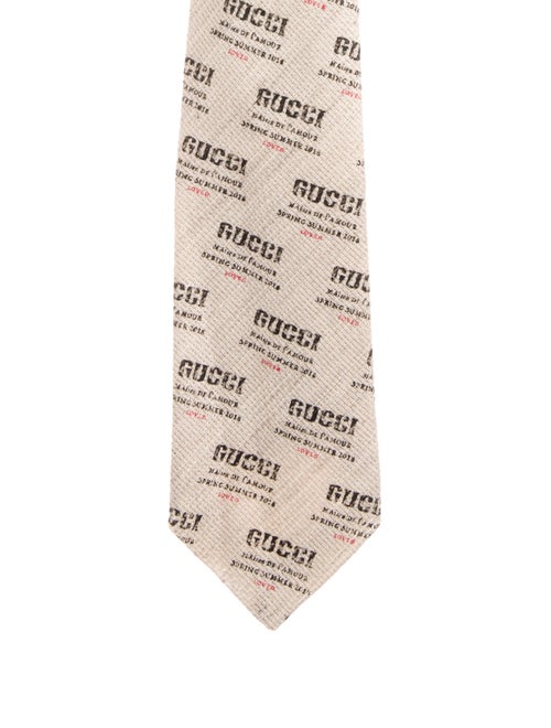 Gucci Pattern Print Cotton Blend Tie