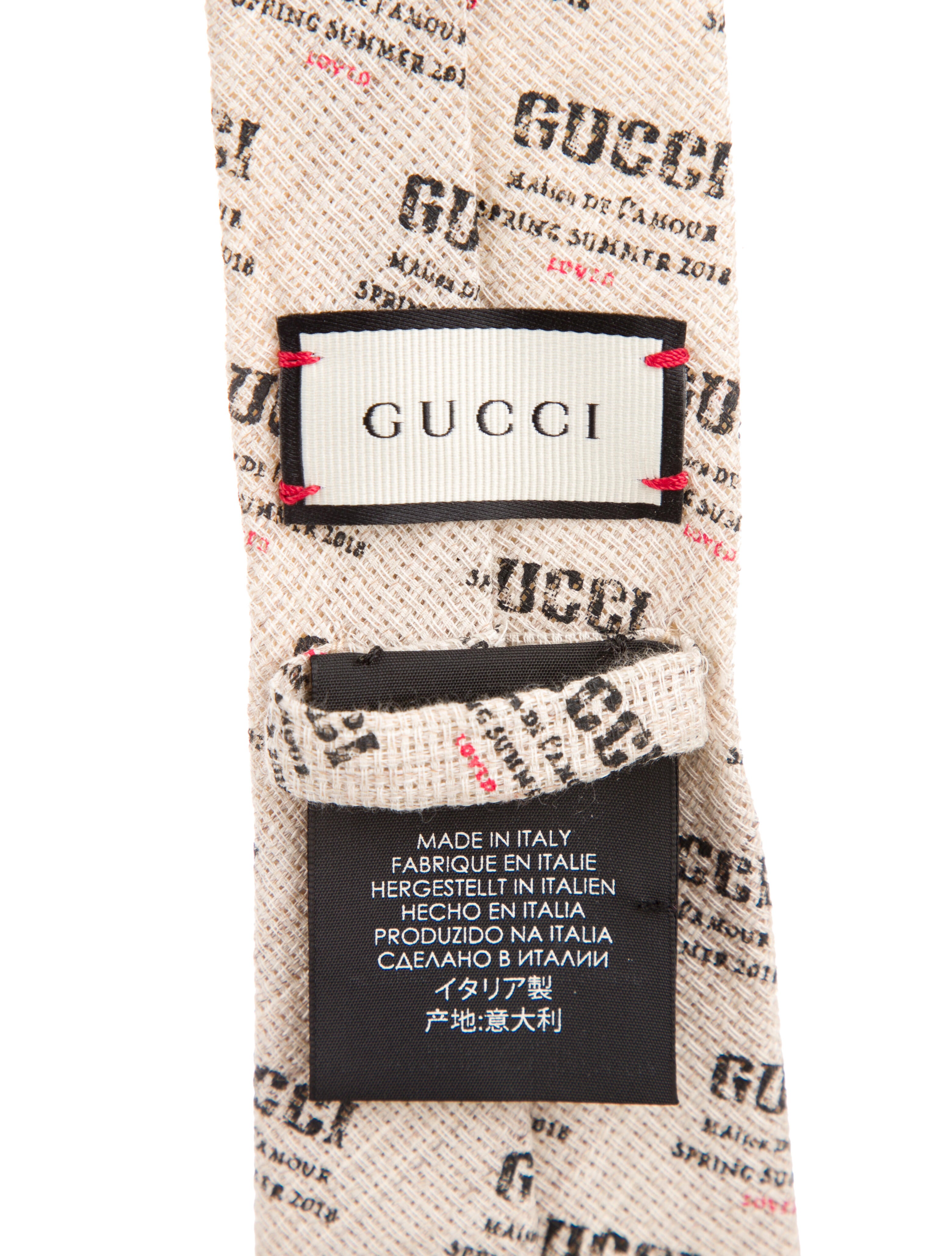 Gucci Pattern Print Cotton Blend Tie