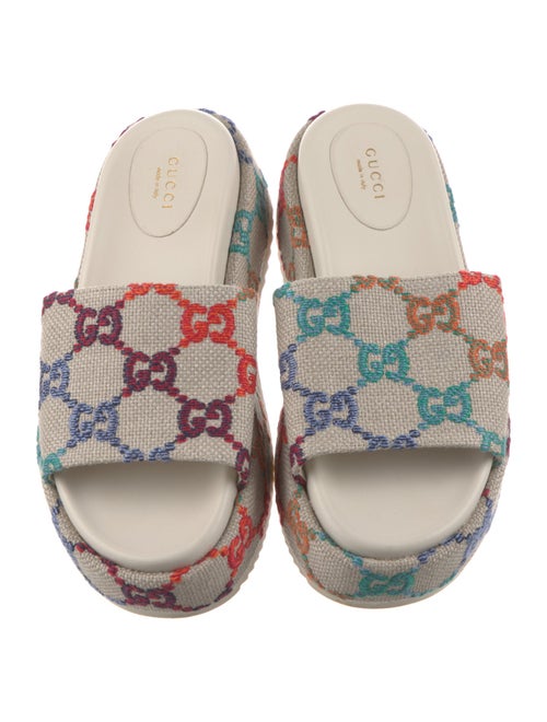 Gucci Canvas Printed Slides