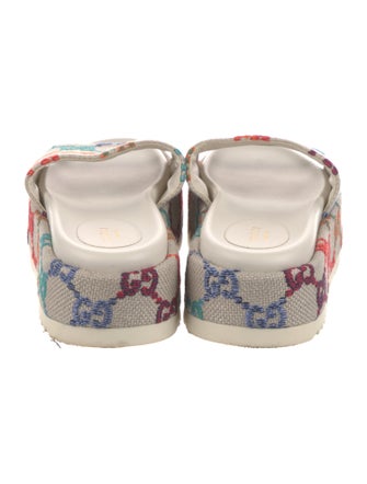 Gucci Canvas Printed Slides