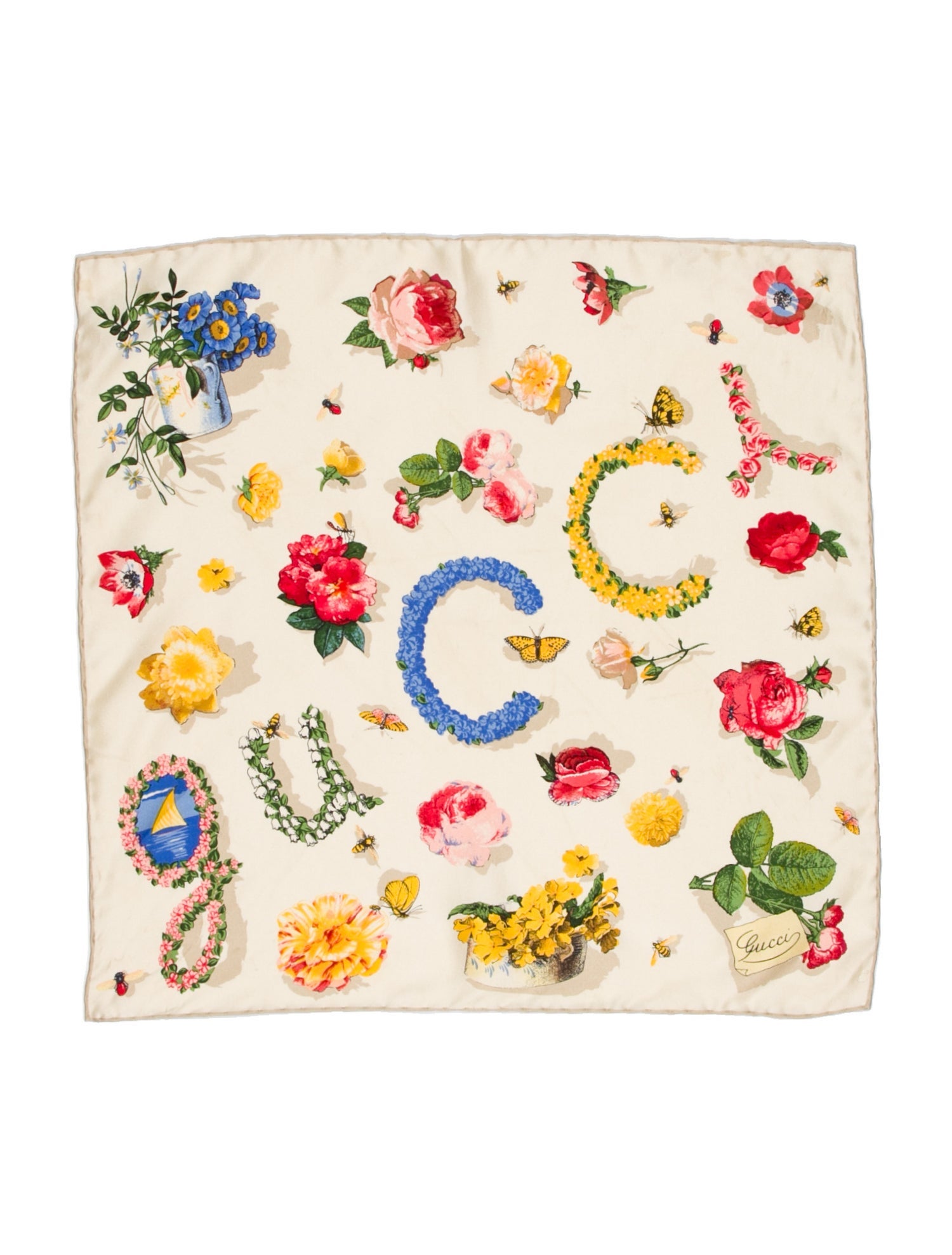 Gucci Vintage Silk Silk Scarf