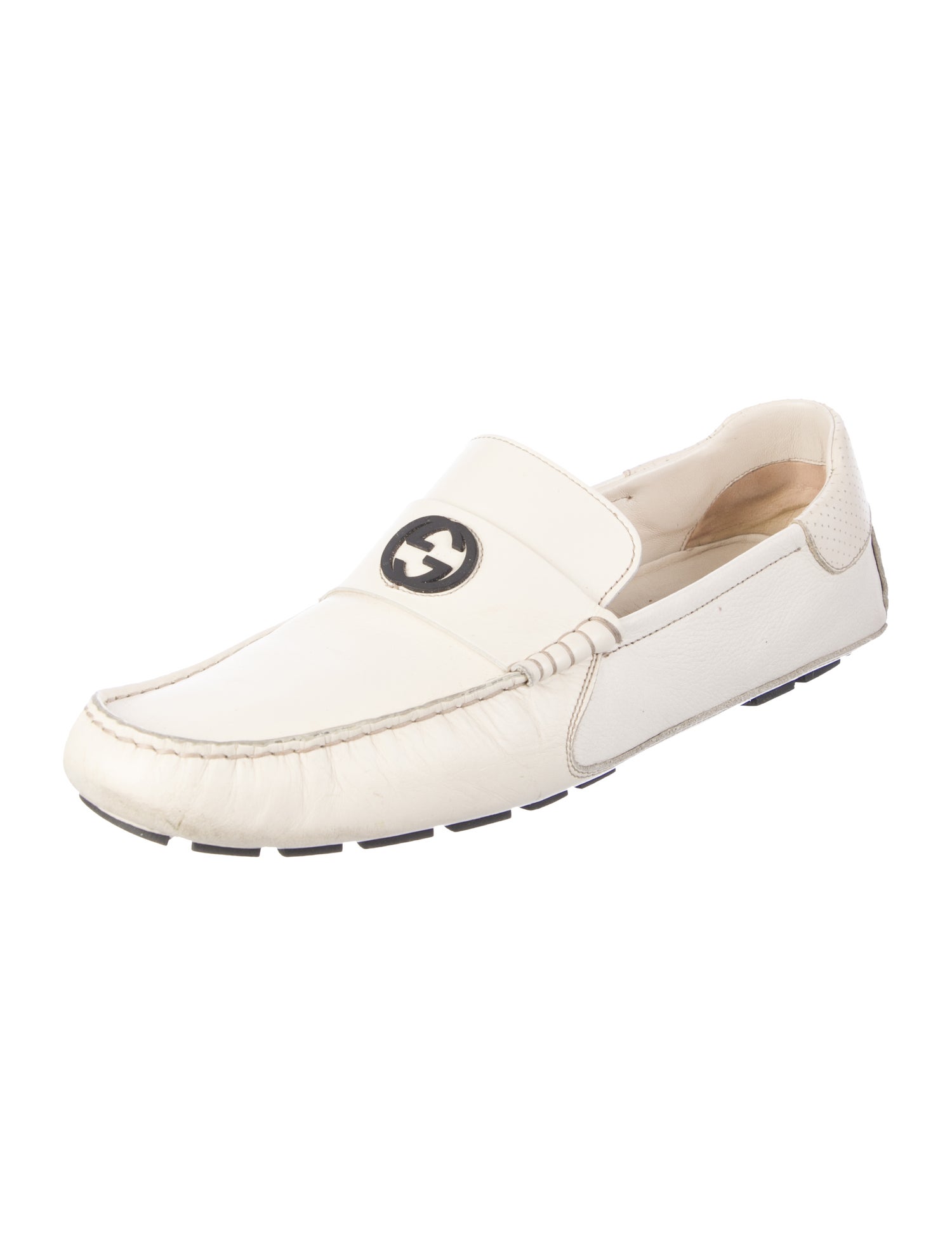 Gucci Interlocking G Logo Leather Drivers