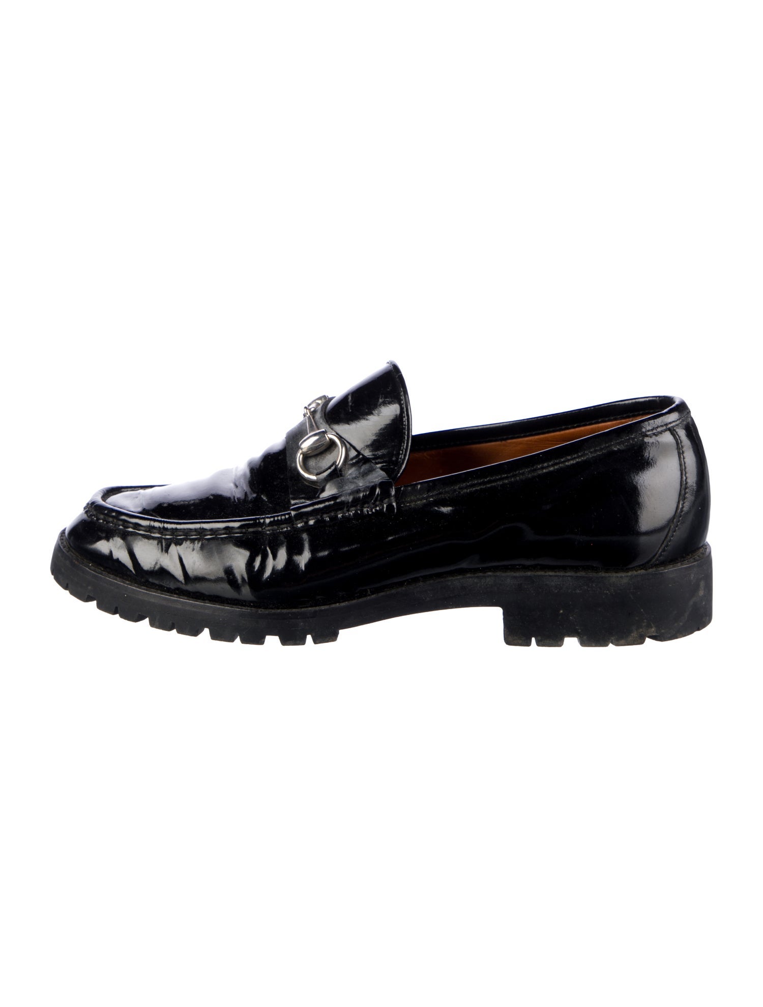 Gucci Horsebit Accent Patent Leather Loafers