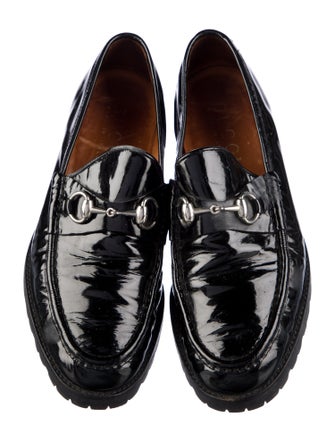 Gucci Horsebit Accent Patent Leather Loafers