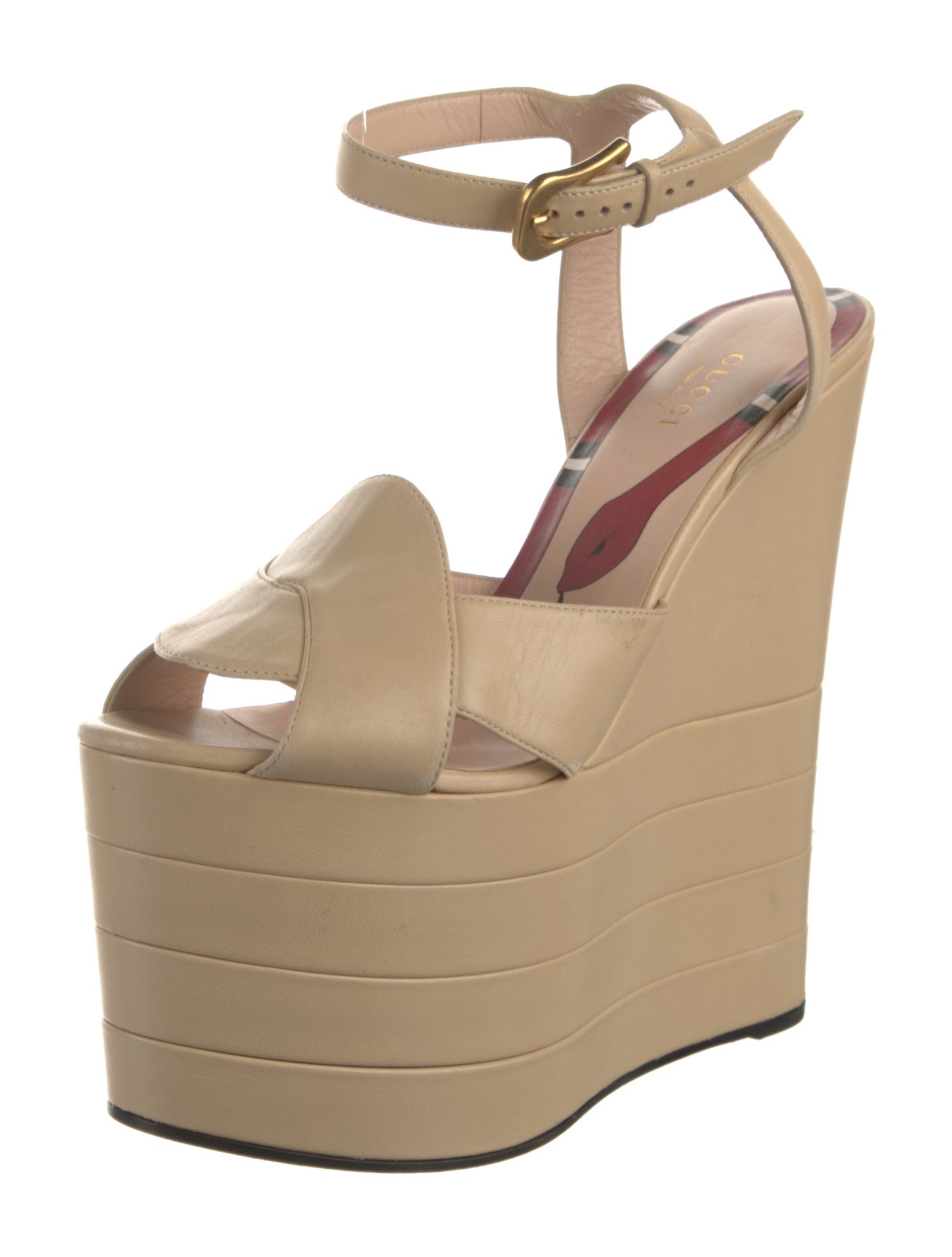 Gucci Kingsnake Leather Sandals