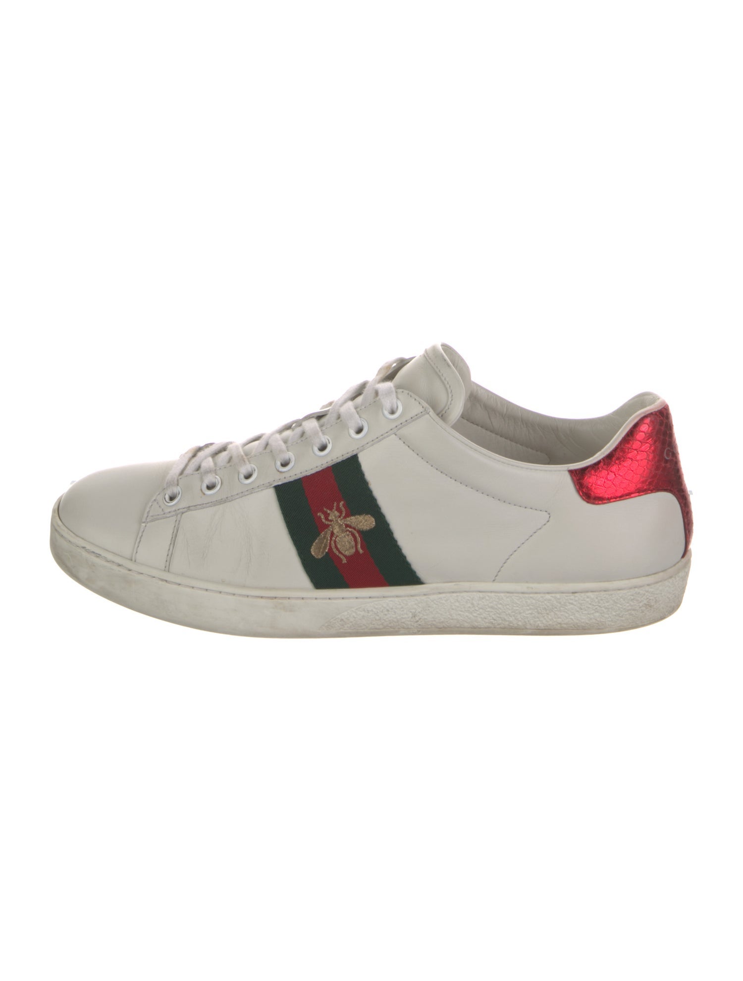 Gucci Web Accent Leather Sneakers