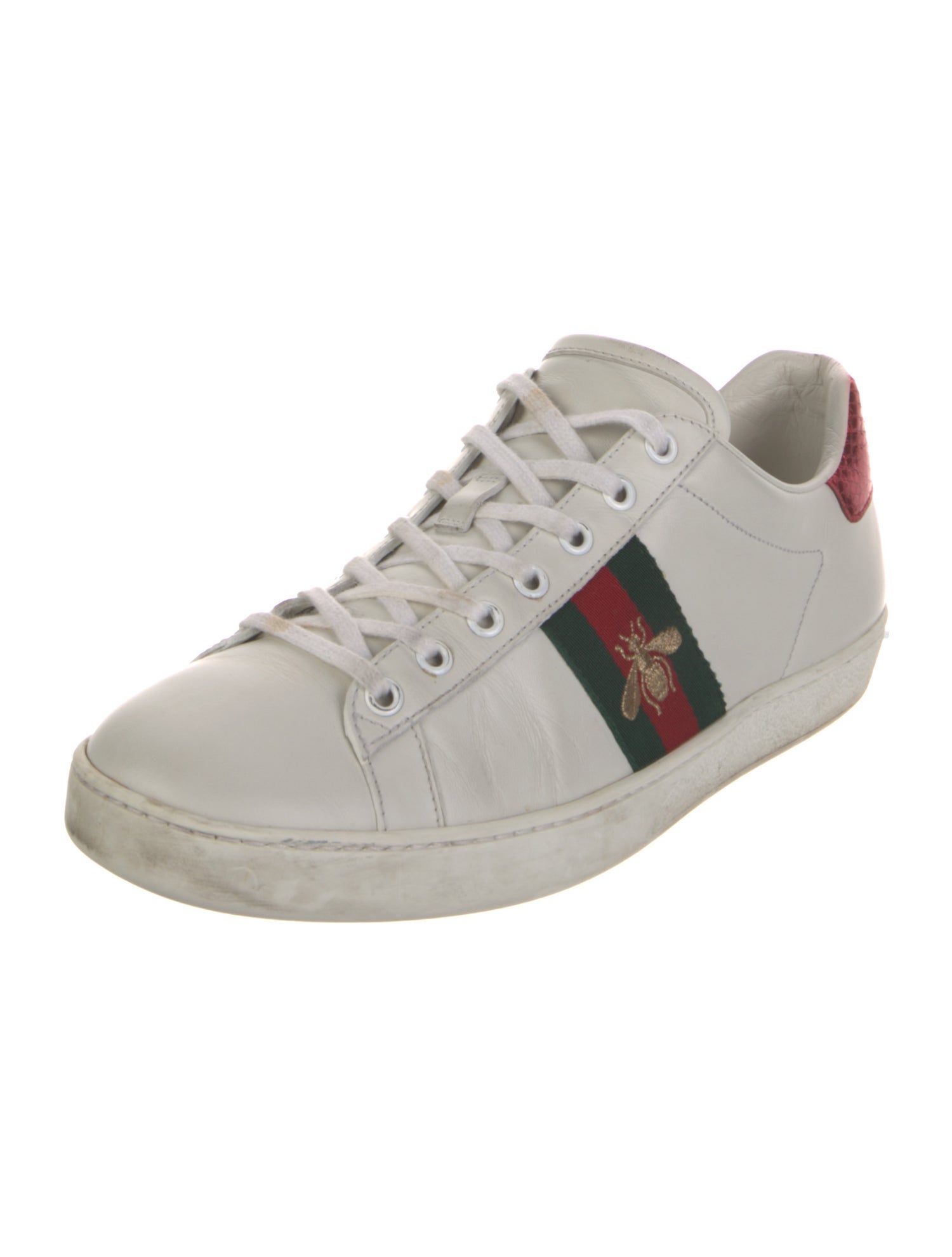 Gucci Web Accent Leather Sneakers