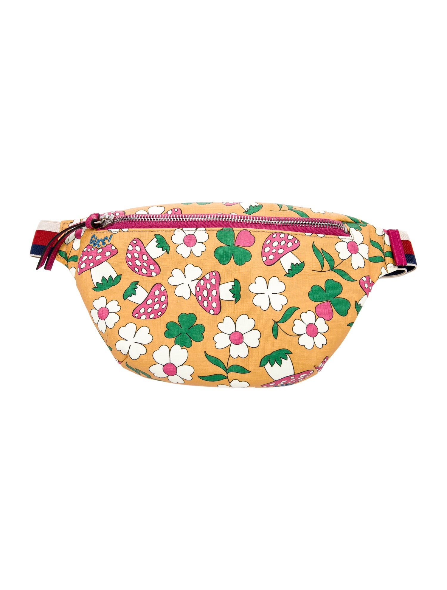 Gucci Kids Girls' Mushroom Print Canvas Belt Bag