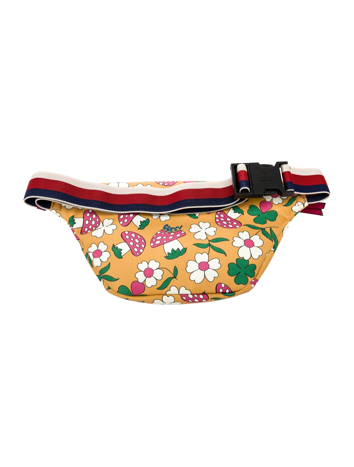 Gucci Kids Girls' Mushroom Print Canvas Belt Bag