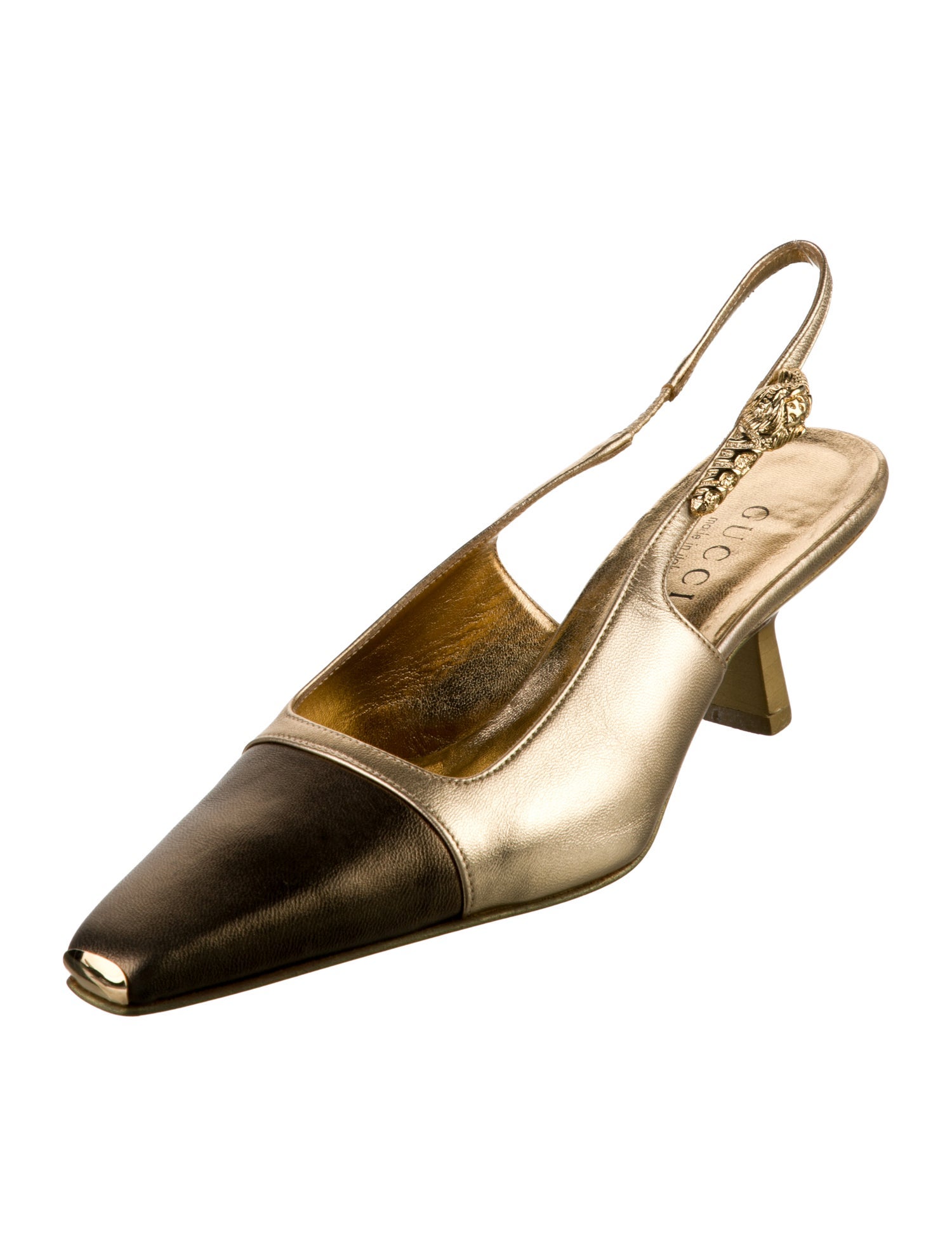 Gucci Vintage Dragon Accent Slingback Pumps