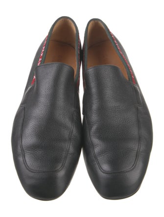 Gucci Web Accent Leather Dress Loafers