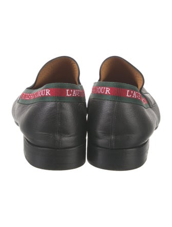 Gucci Web Accent Leather Dress Loafers