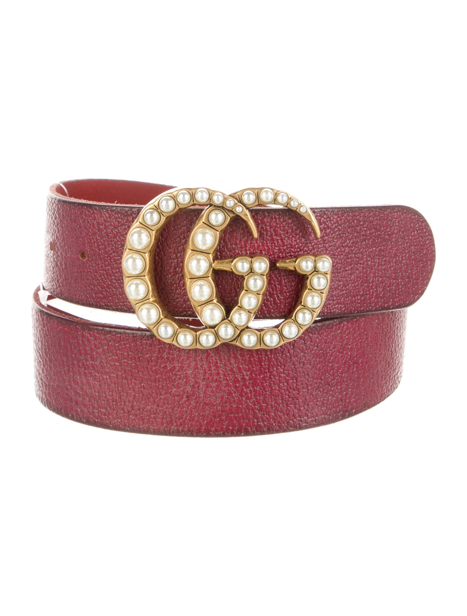 Gucci Double G Logo Leather Belt