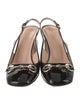 Gucci Horsebit Accent Patent Leather Slingback Pumps