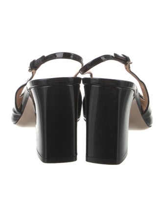 Gucci Horsebit Accent Patent Leather Slingback Pumps