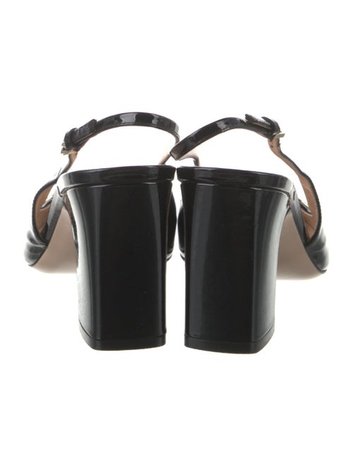 Gucci Horsebit Accent Patent Leather Slingback Pumps