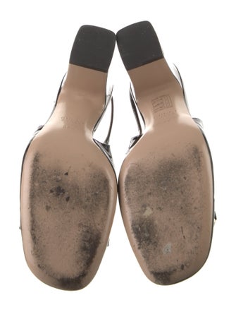 Gucci Horsebit Accent Patent Leather Slingback Pumps