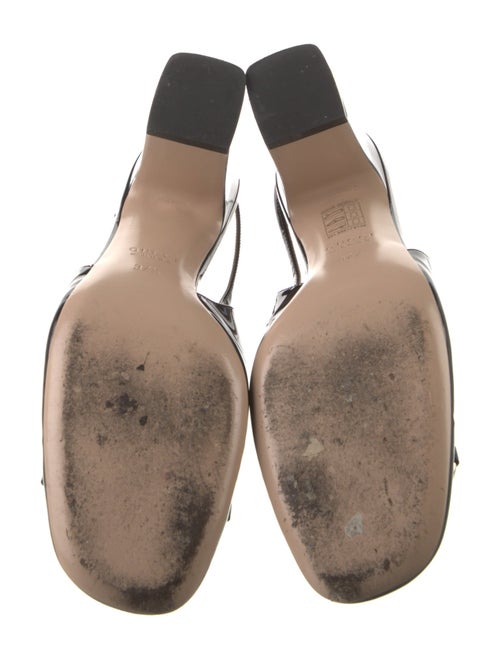 Gucci Horsebit Accent Patent Leather Slingback Pumps